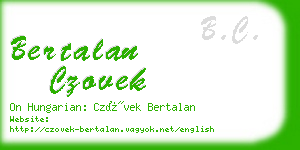 bertalan czovek business card